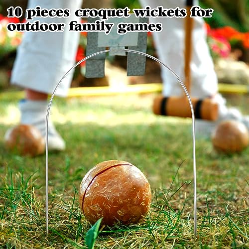 10 Pack Steel Croquet Wickets Replacement Hoops - 9 x 7.8 Inch