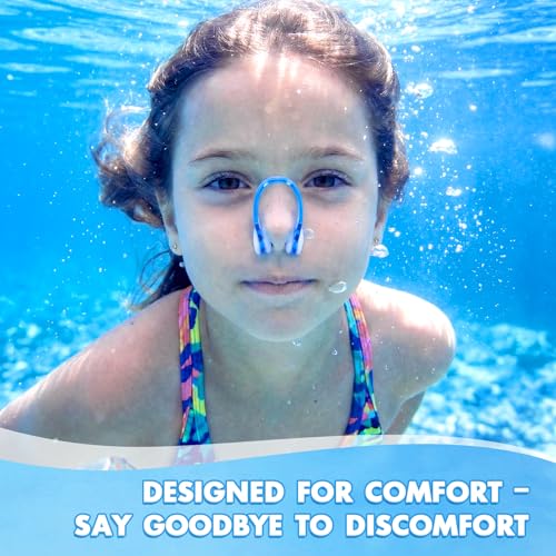 Swimming Nose Clips - 15 Pcs Waterproof Silicone Plugs for Kids & Adults - Bright Colors