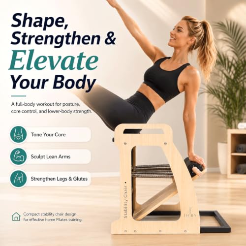 Pilates Chair for Home Workouts - Sturdy Metal Frame, 26.5x30 inch
