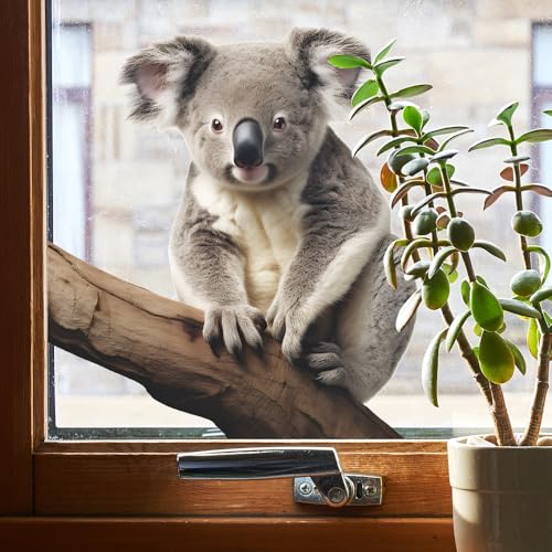Cute Koala Wall Decal 3D Koala Wall Sticker Removable Peel & Stick Animal Wall Art Decor Stickers for Kids Baby Classroom Living Room Nursery