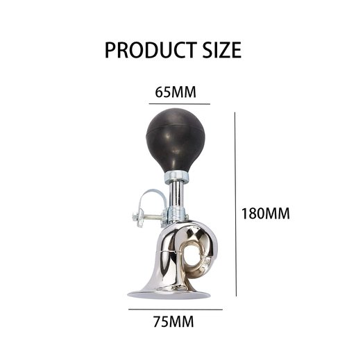Helonge Bike Horn, Classic Metal Horn for Adult and Kids Bike, Fits Most Bicycle Handlebar