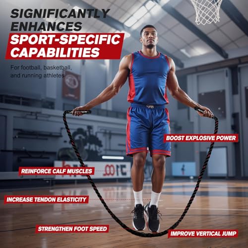 Weighted Jump Rope for Fitness - 2.8lb Heavy Skipping Rope