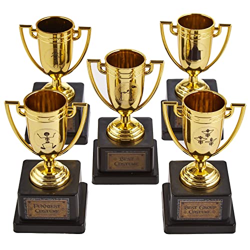Customizable Halloween Costume Contest Trophies - 5-Pack with Stickers