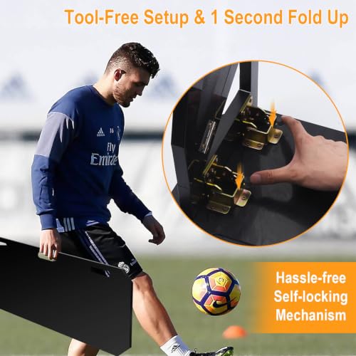 Ugnxery Soccer Rebounder Board - 3-Angle Portable Passing Wall with Ground Stakes