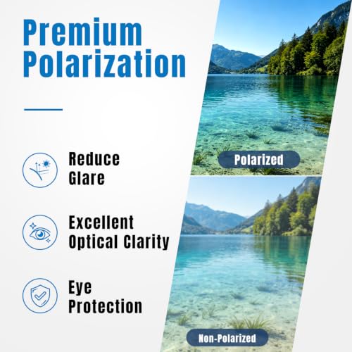 Murddoa Lightweight Wrap-Around Polarized Bifocal Sunglasses +2.00 Men Women Black Frame Grey Lens