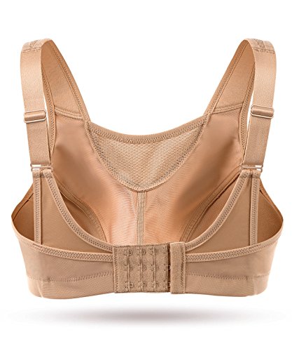 Wingslove Plus Size Sports Bra 36DD Nude Non Padded Wirefree Workout Bounce Control