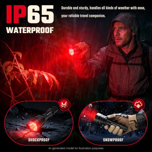 DARKBEAM Mini Red Light Flashlight for Night Hunting & Wildlife Observation