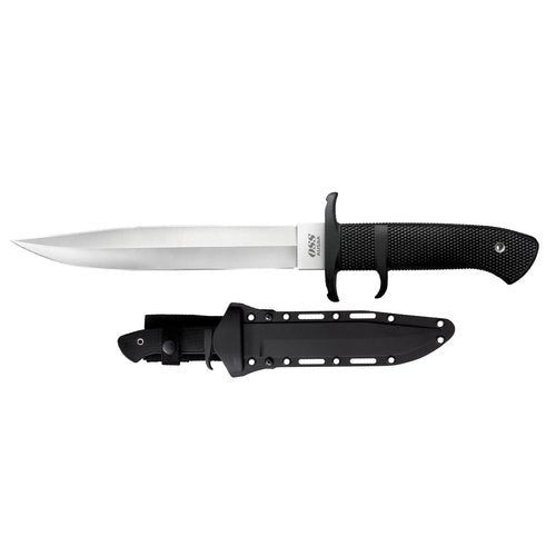 COLD STEEL OSS 8.25" Japanese AUS8A Clip Point Blade 5.125" Kray-Ex Handle Tactical Outdoor Hunting Fixed Blade Knife w/Secure-Ex Sheath