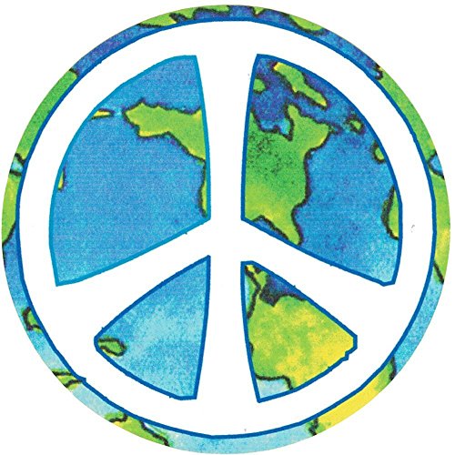 Peace Sign Over Earth Bumper Sticker - 4.25-Inch Weatherproof Decal