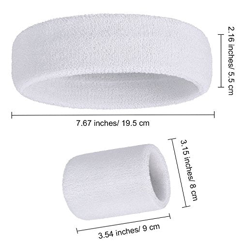 WILLBOND 3 Pcs Sweatbands Set 80s 90s Neon Sports Headband Tennis