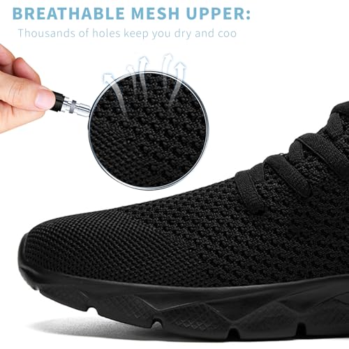 GDEKLO Men’s Running Shoes – Breathable Mesh Walking Tennis Sneakers (Black 13 / B)