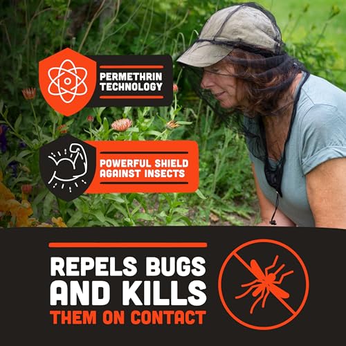 Ben's InvisiNet Xtra Head Net with Insect Shield Permethrin - Bug Repellent Mesh