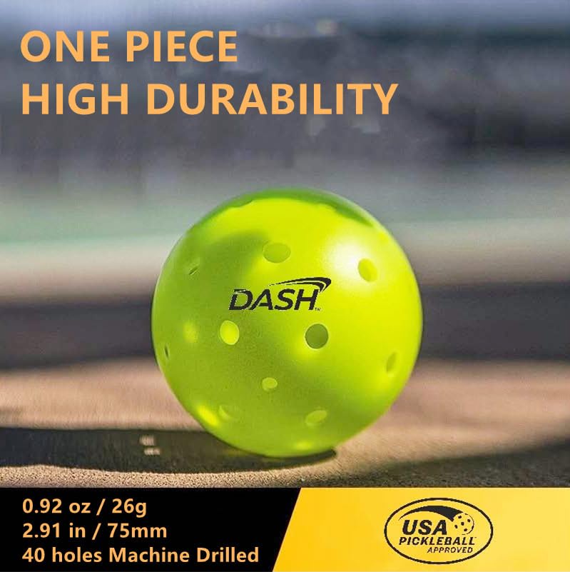 USAPA Approved Pickleball Balls - Bright Yellow, 40 Holes