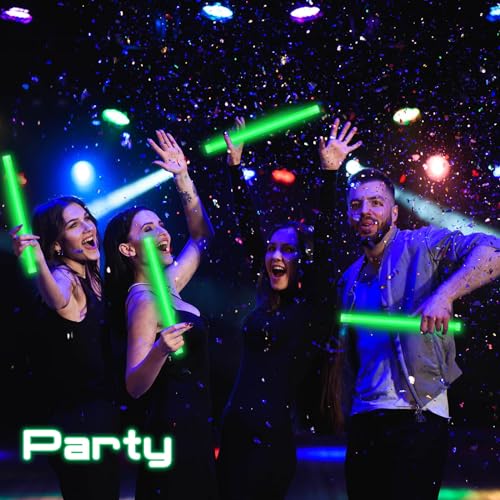 Green 14-Inch Jumbo Glow Sticks Pack of 5 for Parties & Outdoor Events