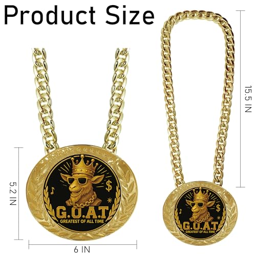 6" Goat Medal Champion Chain – Funny Sports Award - G.O.A.T