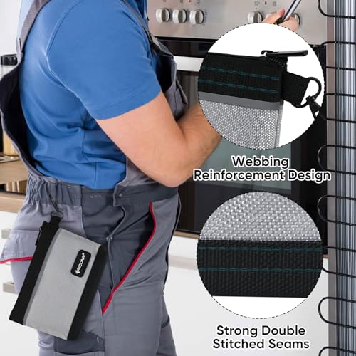 TICONN Tool Pouches with Zipper, 1680D Oxford Small Tool Bags, Waterproof Utility Bag Zipper Pouch for Tool Organizers and Storage (9 Pack Combo)