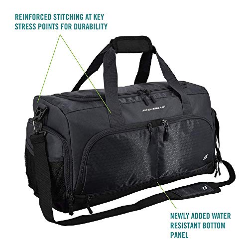 Durable Gym Duffel Bag with 10 Compartments & Water Resistant Pouch