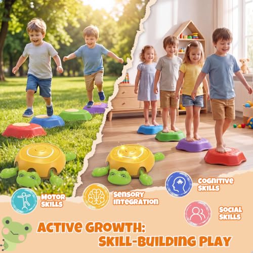 Kids Frog Stepping Stones with Light & Sound, Balance Game Set, 6PCS