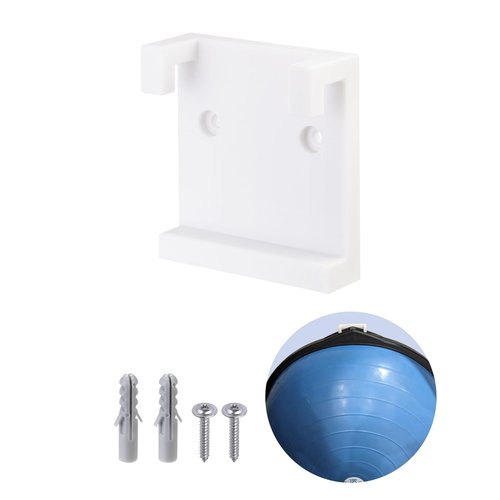 KIBBEH Wall Mount Kit for Exercise Ball Storage Bracket - Heavy Duty Balance Trainer Ball Holder with Hardware, White