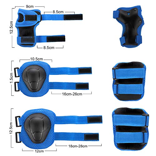 Kids Bike Helmet and Protective Gear Set - Blue, Size S (3-10 Years)