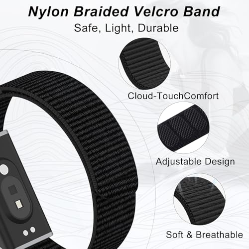 Breathable Nylon Sport Band for Activity Tracker - Adjustable Black