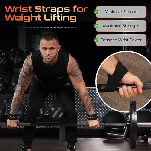 Grip Lifting Straps for Weightlifting - Black (Anti-Slip)