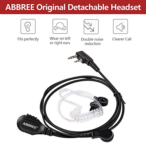 Walkie Talkies Earpiece with Mic - 2 Pack Air Acoustic Tube