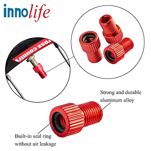 Aluminum Presta to Schrader Valve Adapter - 5PCS Mixed Colors
