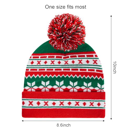 Red Beanie with Pom Pom - Winter Knit Hat for Men & Women