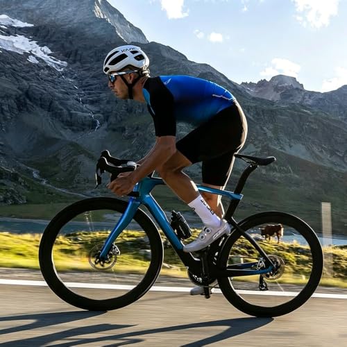 Ulhnei Bike Shorts Men Cycling Underwear 5D Padded Gel MTB Liner, Large/Black