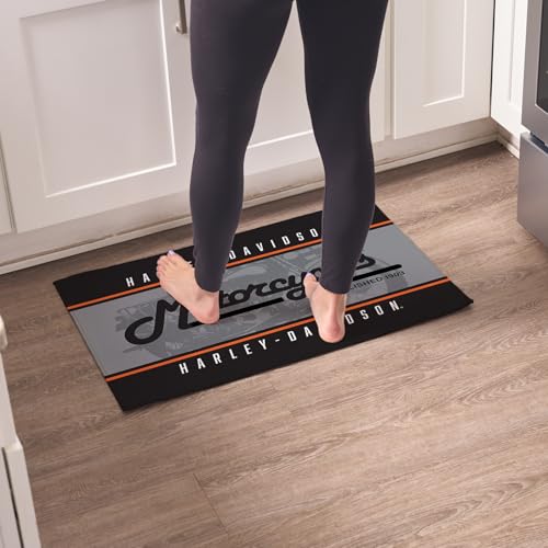 Harley-Davidson Vintage Stripes Washable Area Rug - 20 x 32 in