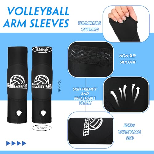 Vabean Black Medium Volleyball Accessories Set with Knee & Arm Pads, Hair Tie & Bag
