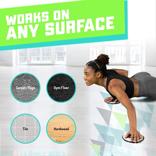 Core Sliders for Full Body Workout - Pack of 2 - Black