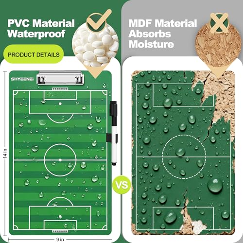 Double-Sided Soccer Coaching Board - Dry Erase Tactics Clipboard