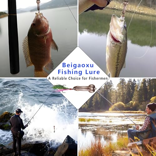 Funny Fishing Lure for Men - Glitter Metal Hook with Feathers, 2Pcs