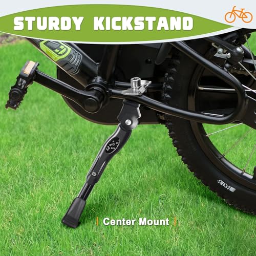 LEICHTEN Black Bike Kickstand for 16-20 Inch Kids' Bikes Adjustable Center Mount