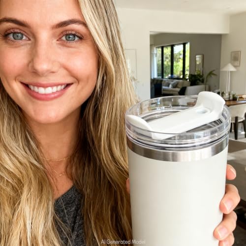 40oz Tumbler Replacement Lid with Leak-Proof Accessory Kit - White/Transparent