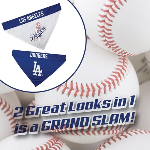 MLB Los Angeles Dodgers Reversible Pet Bandana, Small/Medium