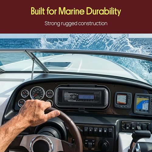 Pyle Marine Waterproof Radio Cover with Flip-Up Door - Heavy Duty Boat Stereo Protector