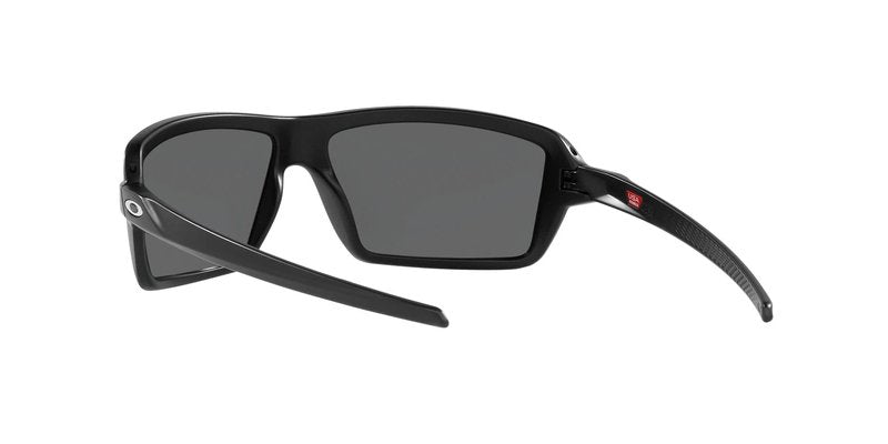 Oakley Mens OO9129 Cables Rectangular Sunglasses, Matte Black/Prizm Black Polarized, 63 mm