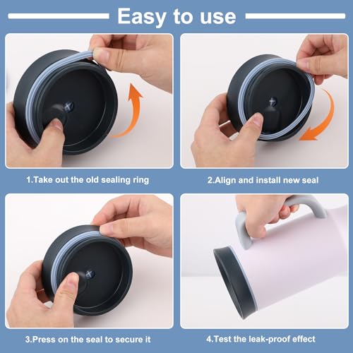 4-Pack Silicone Replacement Gaskets for 40oz Tumblers - Leak-Proof Seal