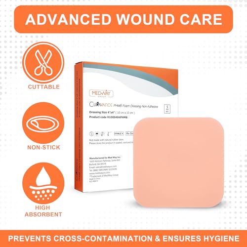 Hydrophilic Foam Dressing 4"x4" - Non-Adhesive, Box of 5