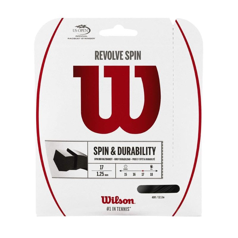 WILSON Revolve Spin 17 Tennis String - Set, Black