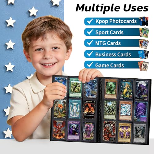 9-Pocket Card Binder - 360 Slots for Trading Cards - Black