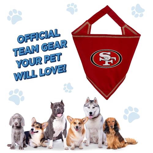 NFL San Francisco 49ers Pet Bandana - Large/X-Large Tie Scarf