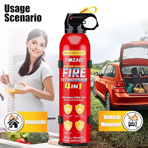 Portable Fire Extinguisher Spray With Bracket Can Prevent Re-Ignition,Best Suitable for The House/Car/Truck/Boat/Kitchen/Home Water-Based Fire Extinguishers Fire Type A/B/C/K 620ml (2 pack)