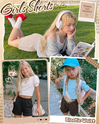 3 Pack Girls Shorts - Beige, Brown, Black | Age 9-10 Years