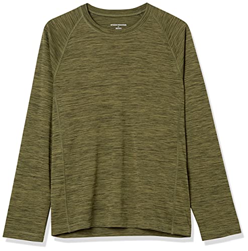 Men's Long-Sleeve Quick-Dry UPF 50 Swim Tee - Large Olive Heather