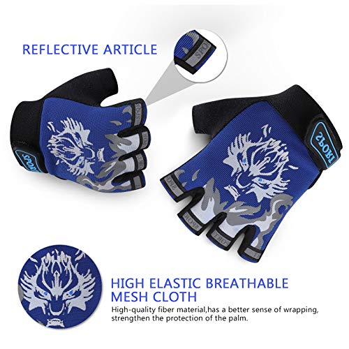 Kids Fishing Gloves - Outdoor Sports Cycling Gloves - Blue
