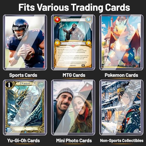 Lovfen 500 Toploaders 35PT Hard Plastic Card Sleeves for Baseball Trading Cards - Clear, Rigid Protection